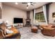 Cozy living room with stone fireplace at 10283 E Fortuna Ave, Gold Canyon, AZ 85118