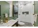 Modern bathroom with a white hexagon tiled shower at 13231 N El Pueblo Blvd, Fountain Hills, AZ 85268