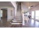 Modern staircase with white risers and gray wood treads at 15021 N 19Th Way, Phoenix, AZ 85022