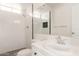 Clean bathroom with white tile and modern vanity at 1527 W Rosemonte Dr, Phoenix, AZ 85027