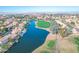 Bird's eye view of lake, golf course and homes at 3180 S Greythorne Way, Chandler, AZ 85248