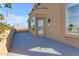 Private patio with access from bedroom and lake views at 3180 S Greythorne Way, Chandler, AZ 85248