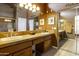 Double vanity bathroom with a large shower at 9637 E Sundune Dr, Sun Lakes, AZ 85248