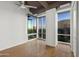 Bright bedroom with hardwood floors and city views at 1 E Lexington Ave # 701, Phoenix, AZ 85012