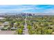 Aerial view of a city neighborhood with lush trees and a cityscape backdrop at 102 W Maryland Ave # B2, Phoenix, AZ 85013