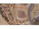 Aerial view showing a new home's lot size and location in a desert community at 125 Ironwood Pl, Wickenburg, AZ 85390