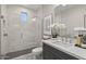 Modern bathroom with a large shower and contemporary vanity at 12331 E Gold Dust Ave, Scottsdale, AZ 85259