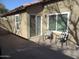 Private patio with two chairs and sliding glass door access at 1435 S Spartan St, Gilbert, AZ 85233