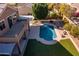 Aerial view of house, pool, and backyard at 2602 W Trapanotto Rd, Phoenix, AZ 85086