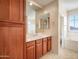 Bathroom features a large vanity with wood cabinets and a soaking tub at 2602 W Trapanotto Rd, Phoenix, AZ 85086