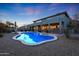 Stunning pool in the backyard surrounded by gravel at 7687 E Wing Shadow Rd, Scottsdale, AZ 85255