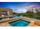 Relax in this luxurious hot tub with stunning sunset views at 9821 E Sundance Trl, Scottsdale, AZ 85262