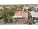 Aerial view showcasing the home's backyard and landscaping at 11111 E Elmhurst Dr, Sun Lakes, AZ 85248