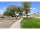 Landscaped pathway with mature trees and grassy areas at 11111 E Elmhurst Dr, Sun Lakes, AZ 85248