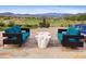 Luxury patio furniture with mountain views at 17817 E Cindercone Rd, Rio Verde, AZ 85263