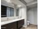 Modern bathroom with double vanity and tiled shower at 2323 N Central Ave # 906, Phoenix, AZ 85004