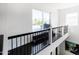 Modern upper hallway with balcony access and dark wood floors at 3928 E Crittenden Ln, Phoenix, AZ 85018