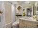 Updated bathroom with a stylish vanity and a bathtub at 10302 E Lotus Ct, Chandler, AZ 85248