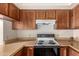 Black electric stove with four burners and overhead vent at 12017 N 27Th Pl, Phoenix, AZ 85028