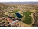 Aerial view of a community clubhouse near a golf course at 15831 E Thistle Dr, Fountain Hills, AZ 85268