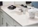 White bathroom vanity with modern sink and faucet at 24018 N 165Th Dr, Surprise, AZ 85387