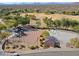 Aerial view showing a park with playground, basketball court, and desert landscape at 4119 E Barwick Dr, Cave Creek, AZ 85331