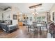 Open dining area with built-in bench seating and rustic decor at 47435 N Meander Rd, New River, AZ 85087