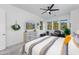 Serene main bedroom with mountain views and ceiling fan at 605 N Star Ct, Apache Junction, AZ 85119