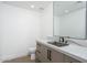 Modern bathroom with floating sink and sleek fixtures at 7175 E Camelback Rd # 601, Scottsdale, AZ 85251