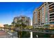 Luxury apartments with waterfront views at sunset at 7175 E Camelback Rd # 601, Scottsdale, AZ 85251