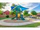 Modern playground with shade structure and benches at 7563 E Plata Ave, Mesa, AZ 85212