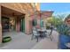 Private patio with seating area and umbrella at 13600 N Fountain Hills Blvd # 604, Fountain Hills, AZ 85268