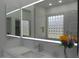 Modern bathroom with illuminated mirrors and marble countertops at 26811 N 41St Ct, Cave Creek, AZ 85331