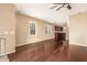 Hardwood floor living room with kitchen view at 4095 E Jasper Dr, Gilbert, AZ 85296