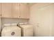 Laundry room with washer, dryer, and ample storage cabinets at 8369 W Troy St, Peoria, AZ 85382