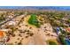 Aerial view of homes and golf course at 8641 E Clubhouse Way, Scottsdale, AZ 85255