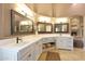 Elegant bathroom with double vanity and white cabinets at 9353 N 113Th Way, Scottsdale, AZ 85259