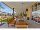 Outdoor lounge area with fire pit and seating at 9540 E Spiral Ave, Mesa, AZ 85212