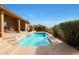 Inviting pool with spacious patio and mountain views at 12605 E Kalil Dr, Scottsdale, AZ 85259