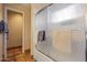 Bathroom with shower and tiled floor at 15402 N 20Th St, Phoenix, AZ 85022