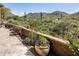 Landscaped backyard with mountain views and brick wall at 19627 N 101St St, Scottsdale, AZ 85255