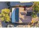 Aerial view of home showcasing solar panels and a courtyard at 3755 N 161St Ave, Goodyear, AZ 85395