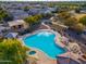 Aerial view of community pool with surrounding lounge areas at 4129 E Cathy Dr, Gilbert, AZ 85296