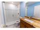 Bathroom with shower, toilet and granite vanity at 4200 N Miller Rd # 121, Scottsdale, AZ 85251