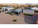 Aerial view of home, detached garages, and backyard at 510 E Desert Hills Estate Dr, Phoenix, AZ 85086