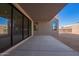 Covered patio with large windows and a view of the backyard at 5740 E Moura Dr, Cave Creek, AZ 85331