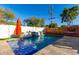 Inviting swimming pool with a fun Scottsdale mural at 7529 E Windsor Ave, Scottsdale, AZ 85257