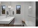 Modern bathroom with penny tile and updated vanity at 840 W Earll Dr, Phoenix, AZ 85013