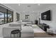 Living area featuring a grey sectional sofa and large windows at 840 W Earll Dr, Phoenix, AZ 85013