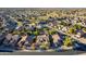 Aerial view of home and neighborhood, near golf course at 9754 E Natal Ave, Mesa, AZ 85209